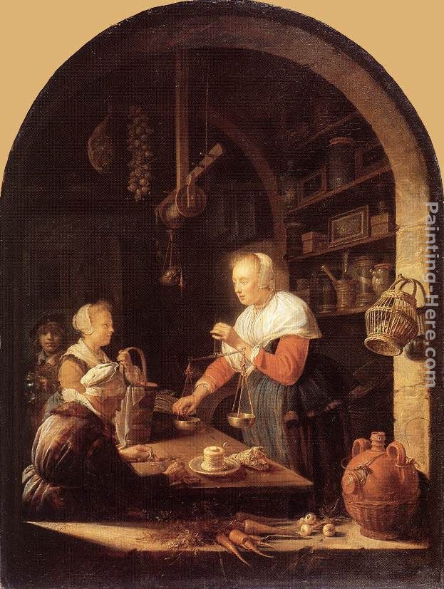 The Grocers Shop painting - Gerrit Dou The Grocers Shop art painting